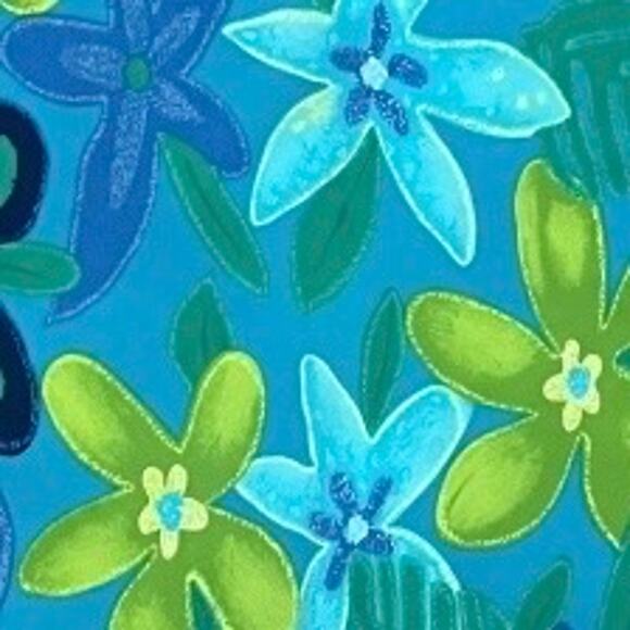 SCARLETT 90,s Sleeveless A Line Tropical Blues Floral Midi Dress Size 7/8 - Picture 6 of 7